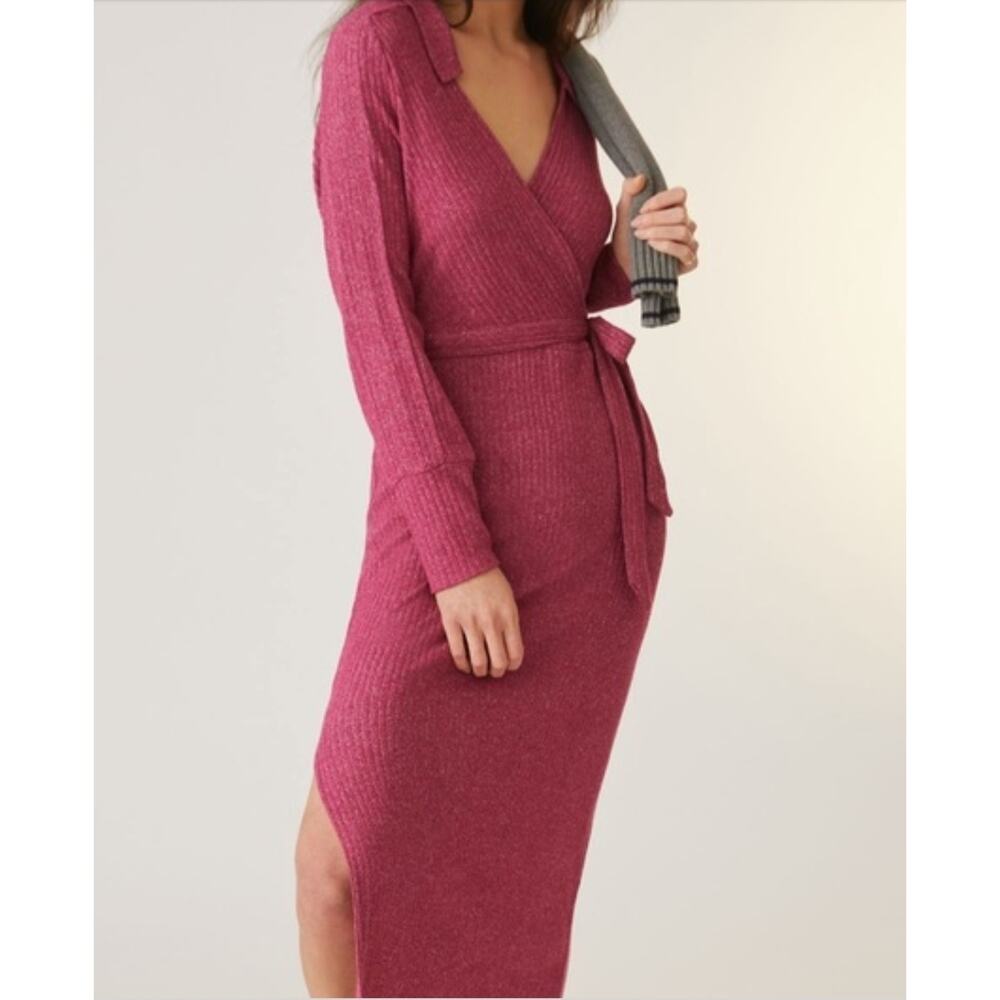 Anthropologie Daily Practice *IN PURPLE* Ribbed Maxi Dress Medium